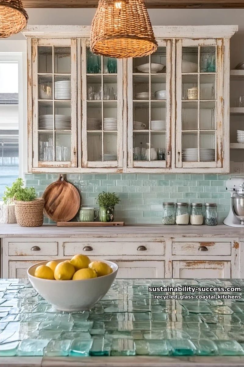 reclaimed window sashes used as upper cabinet fronts 1