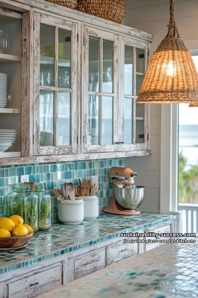 reclaimed window sashes used as upper cabinet fronts 1
