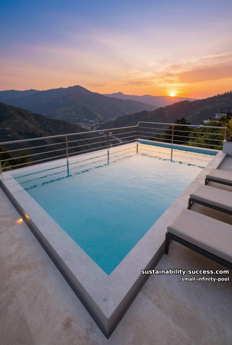 rooftop infinity pool with panoramic mountain sunset views and sleek railing 1