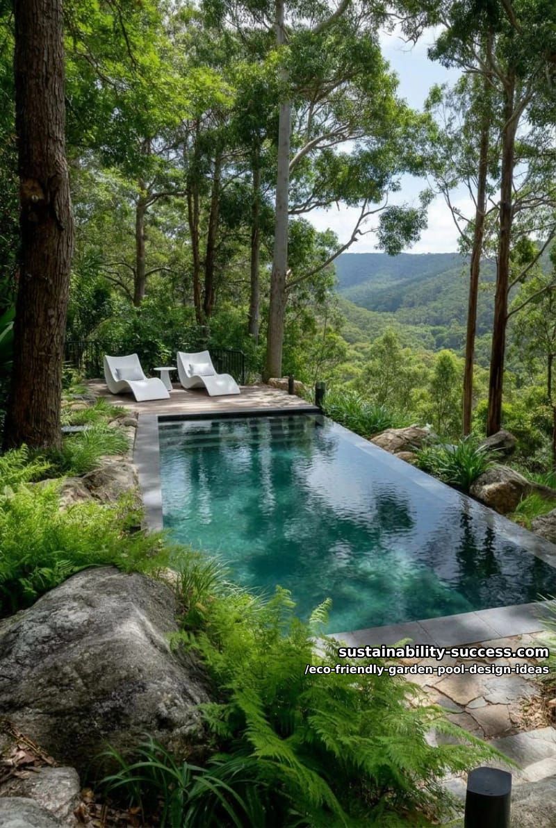 small infinity pool blending into dense forest landscape 1