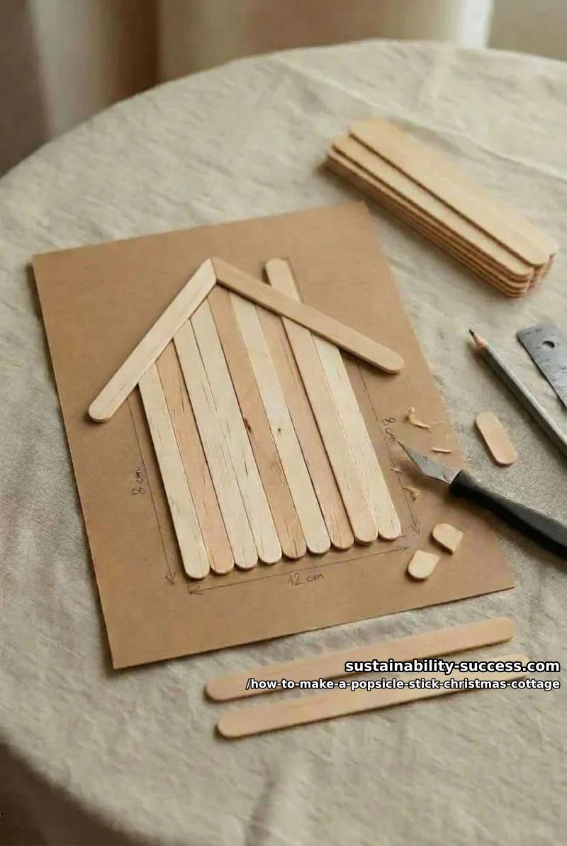 How to Make a Popsicle Stick Christmas Cottage that Wow 6 step 3: build the crossed gable roof 1