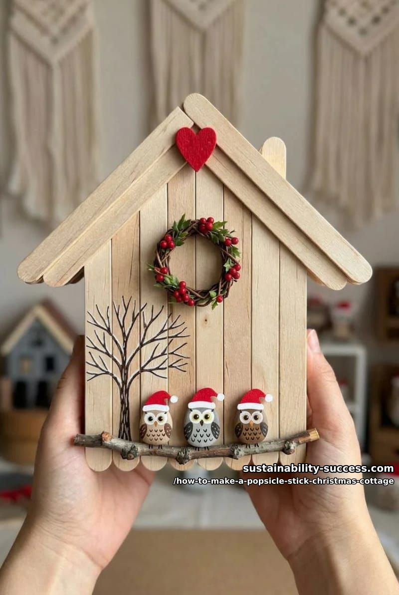 How to Make a Popsicle Stick Christmas Cottage that Wow 9 step 4: paint the dry-brushed snow finish 1