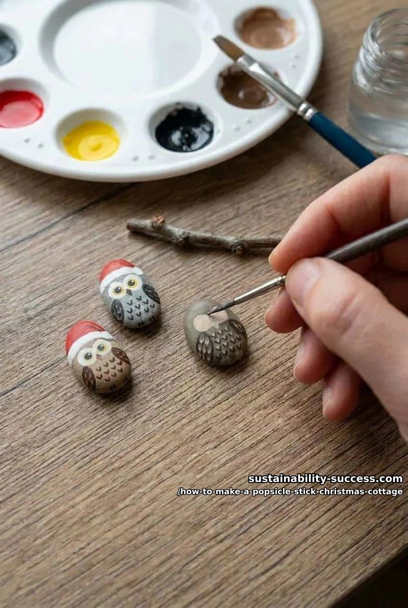 How to Make a Popsicle Stick Christmas Cottage that Wow 10 step 5: paint the winter scene 1