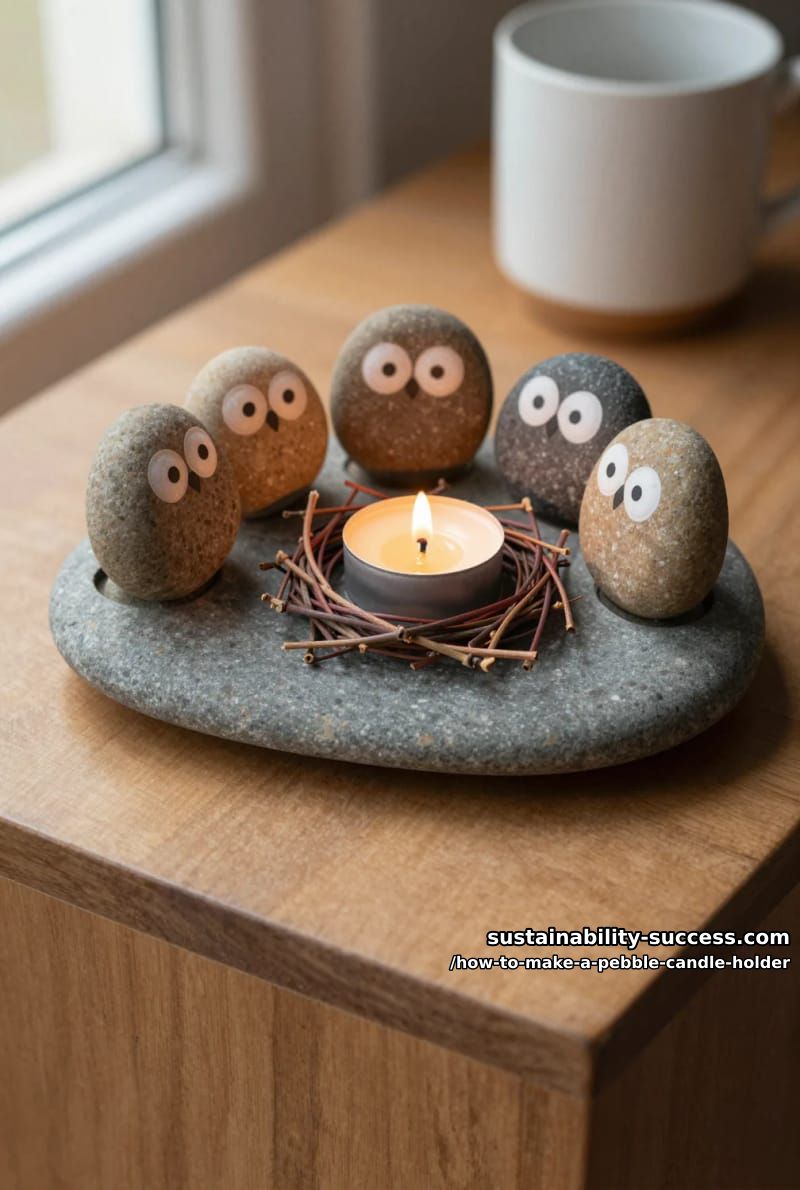 step 6: glue the owls to the base and stage the fire 1
