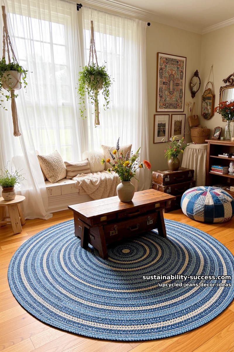 a braided denim floor rug 1