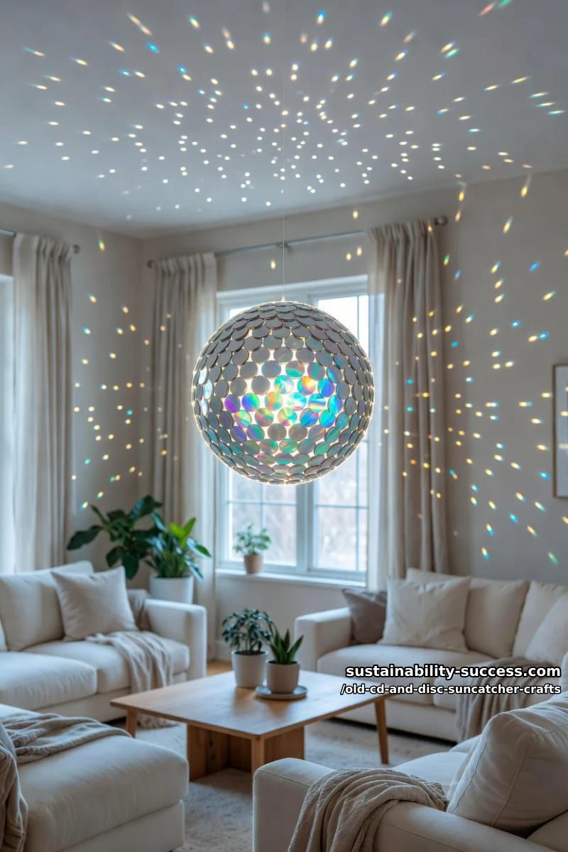 12 Disc Suncatcher Crafts From Old CDs You Were Going to Toss 10 a disco ball built from cd wedges 8