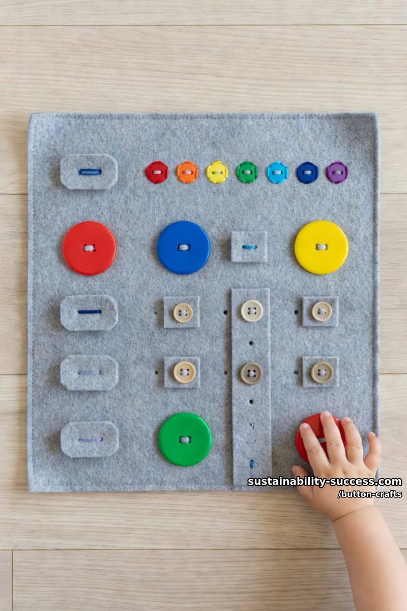 Button Crafts: 11 Colorful Projects for a Jar You Can't Stop Filling 17 a felt button board for small hands 1