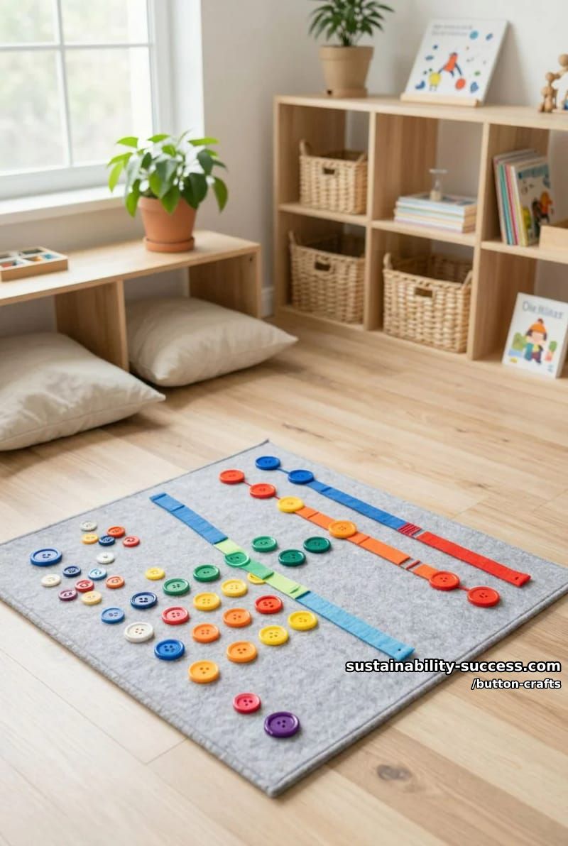 Button Crafts: 11 Colorful Projects for a Jar You Can't Stop Filling 18 a felt button board for small hands 1
