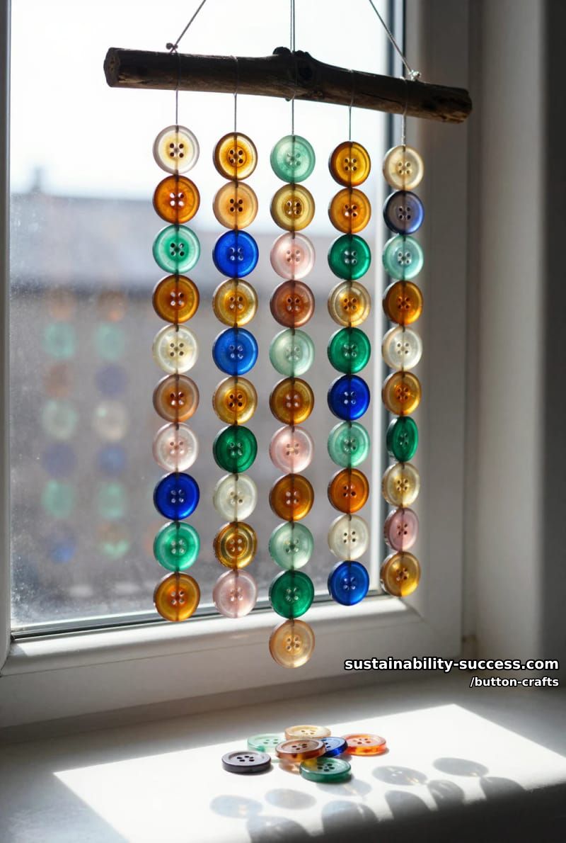 Button Crafts: 11 Colorful Projects for a Jar You Can't Stop Filling 21 a glass button suncatcher for a sunny window 1