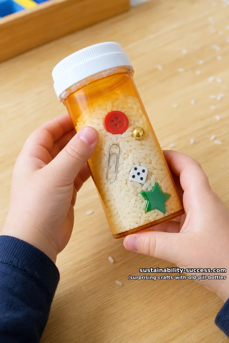 12 Surprising Crafts With Old Pill Bottles 13 a kids' i-spy discovery bottle 1