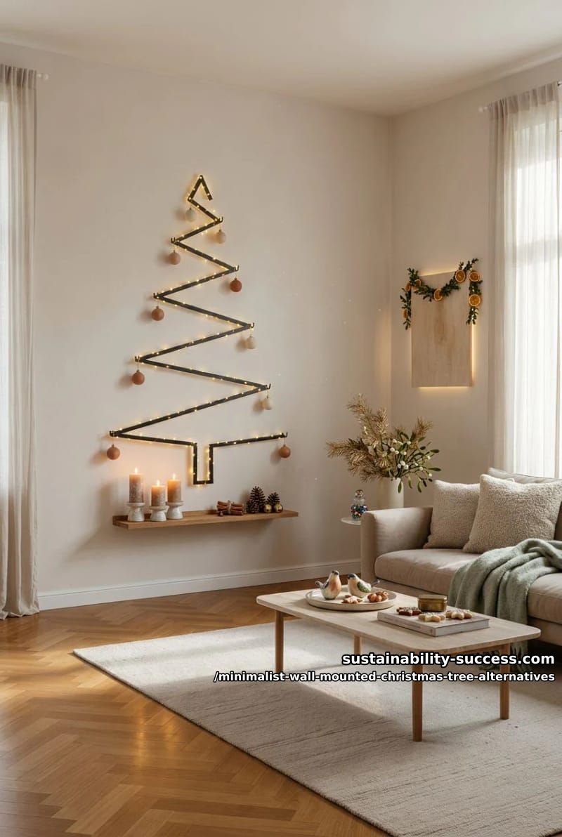 Minimalist Wall-Mounted Christmas Tree Alternatives for Small Spaces 14 a matte metal wall tree is the buy-it-once option 13
