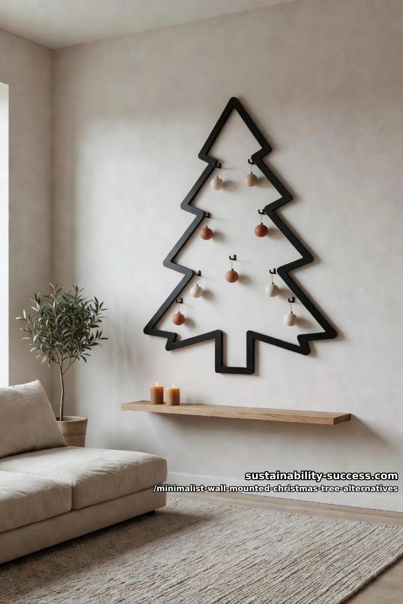 Minimalist Wall-Mounted Christmas Tree Alternatives for Small Spaces 15 a matte metal wall tree is the buy-it-once option 14