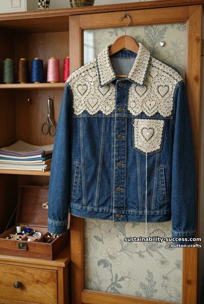 Button Crafts: 11 Colorful Projects for a Jar You Can't Stop Filling 12 a pearly-style button jacket, charity-king division 1