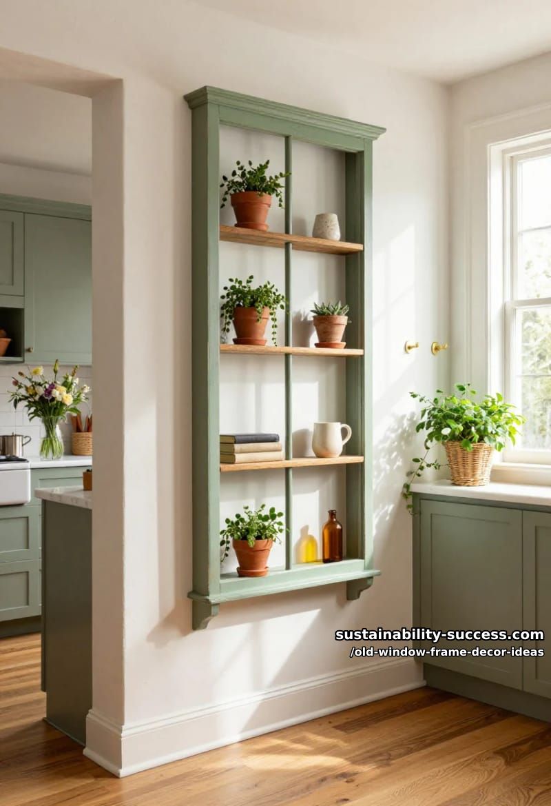 12 Old Window Frame Decor Ideas That Beat Buying New 6 a salvaged sash makes a deeper shelf than a flat board 1