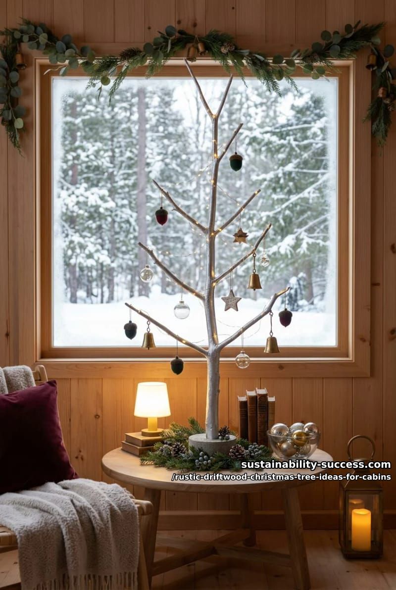 a single forked branch as a tabletop driftwood tree 1