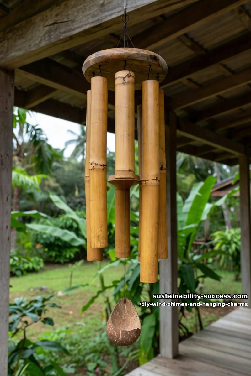 DIY Wind Chimes and Hanging Charms: 12 Kinetic Pieces From Keys, Cans, and Beach Glass 5 bamboo tube wind chime, cut at the nodes for a mellow knock 1