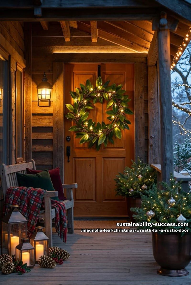 battery-lit magnolia wreath 1