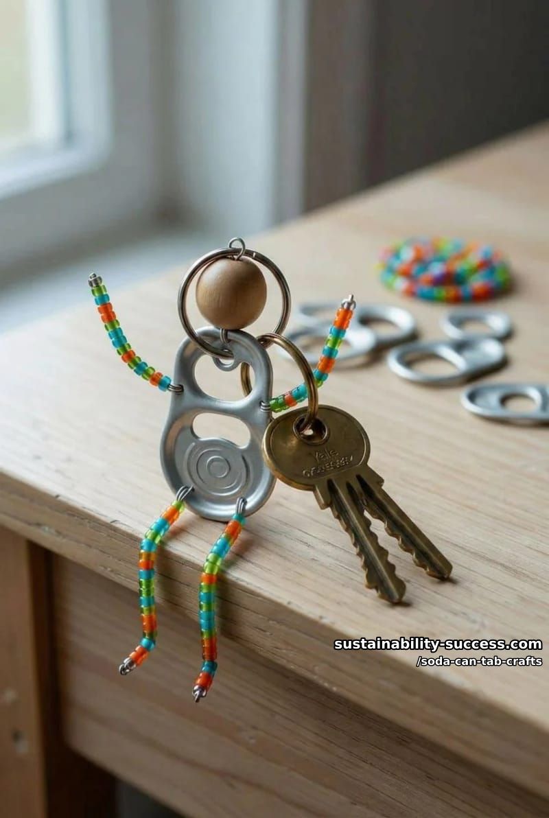 12 Soda Can Tab Crafts, From a Bead-and-Wire Tab Man to Woven Chainmail 3 bead-and-wire tab man keychain 1
