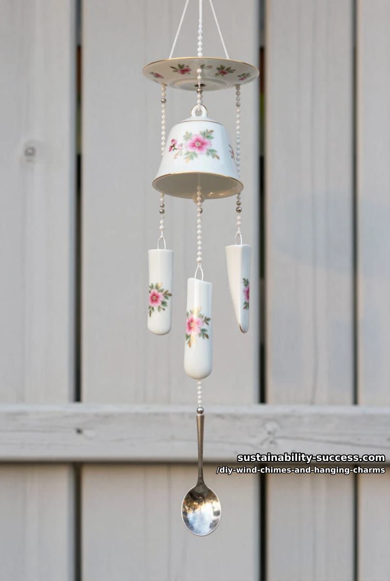 DIY Wind Chimes and Hanging Charms: 12 Kinetic Pieces From Keys, Cans, and Beach Glass 16 broken china and teacup wind chime 1