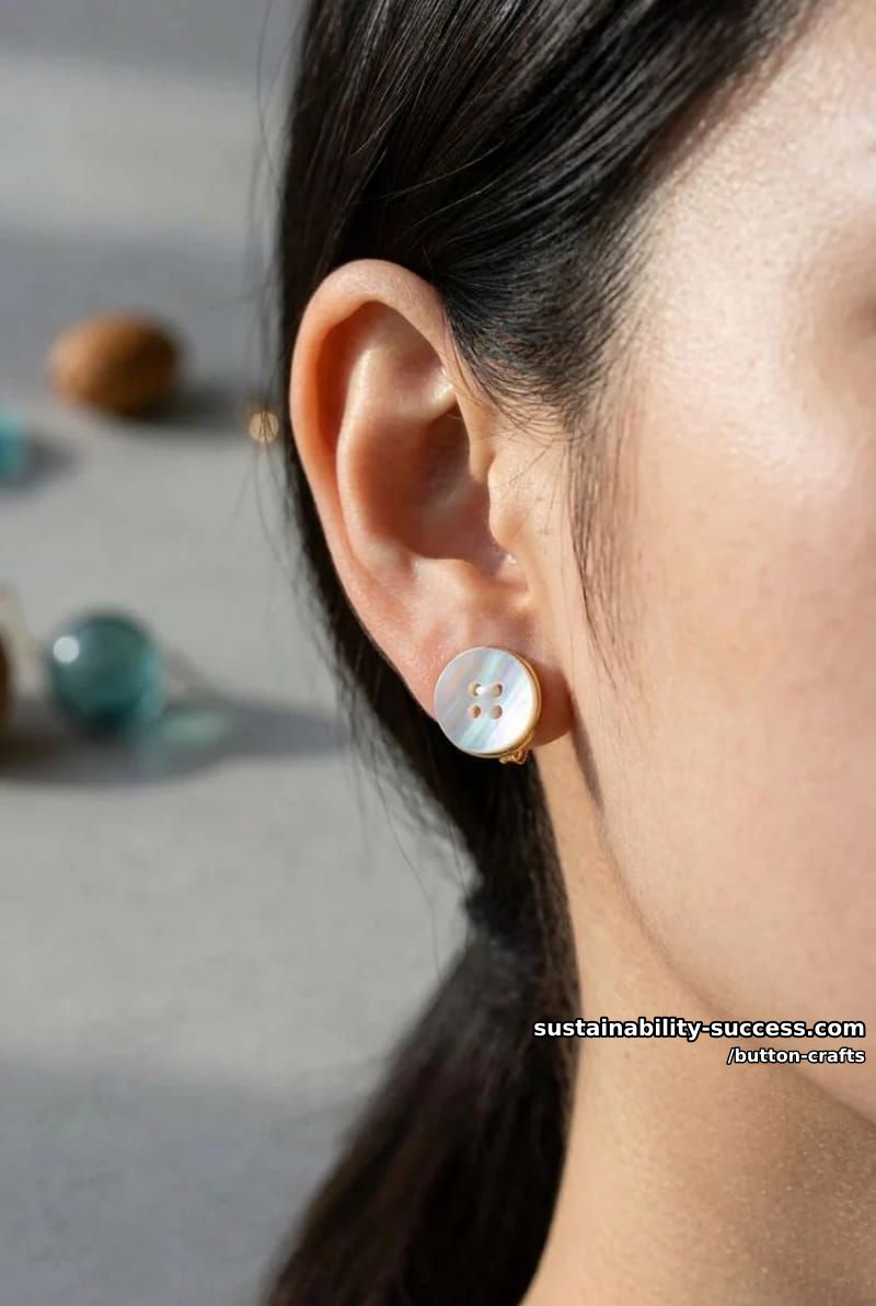 Button Crafts: 11 Colorful Projects for a Jar You Can't Stop Filling 24 button earrings in shell and vegetable ivory 1