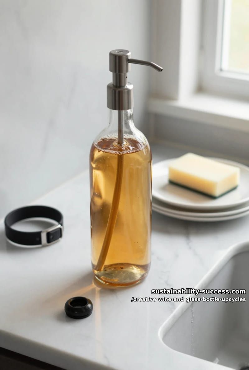 cap a bottle with a pump for oil or dish soap 1