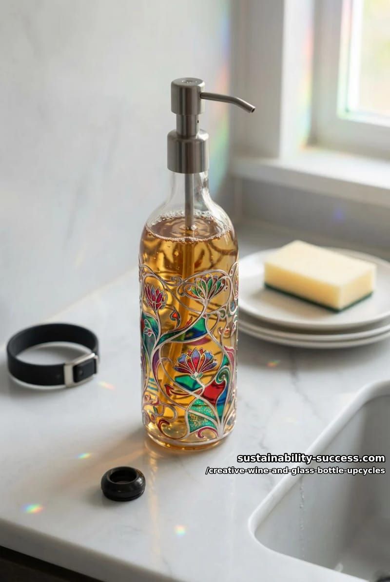 cap a bottle with a pump for oil or dish soap 1