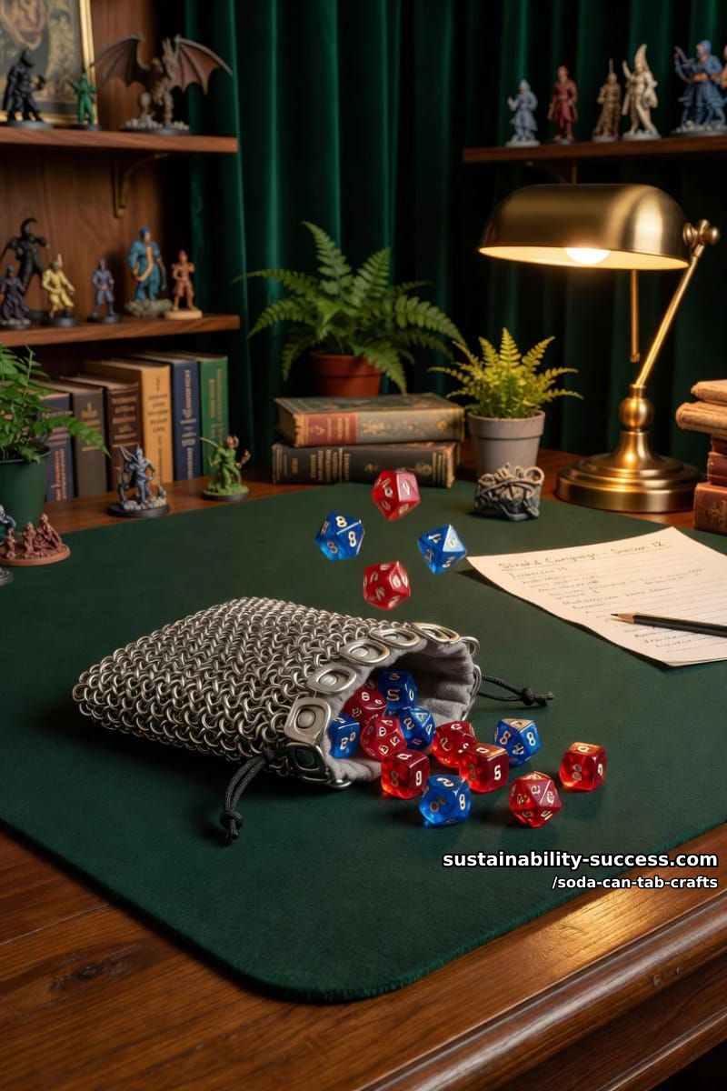 12 Soda Can Tab Crafts, From a Bead-and-Wire Tab Man to Woven Chainmail 21 chainmail dice pouch 1