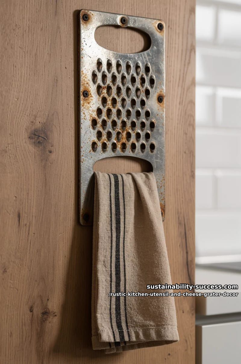 cheese grater towel holder by the sink 1