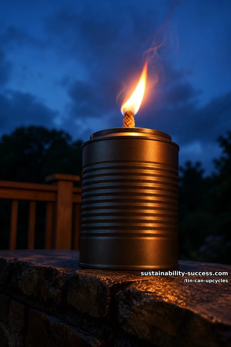 12 Tin Can Upcycles: Lanterns, Luminaries, and Wind Chimes 29 citronella patio torch from a #10 can 1