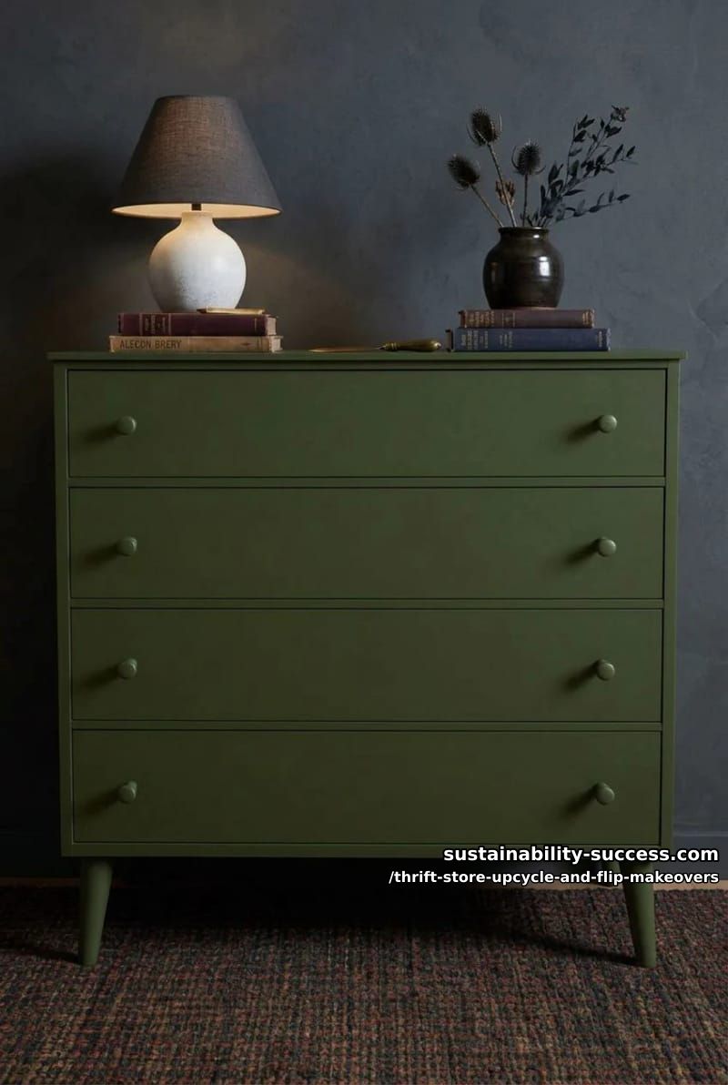 12 Thrift Store Upcycle and Flip Makeovers That Actually Hold Up 15 color-drench a solid-wood thrift dresser in one matte tone 1