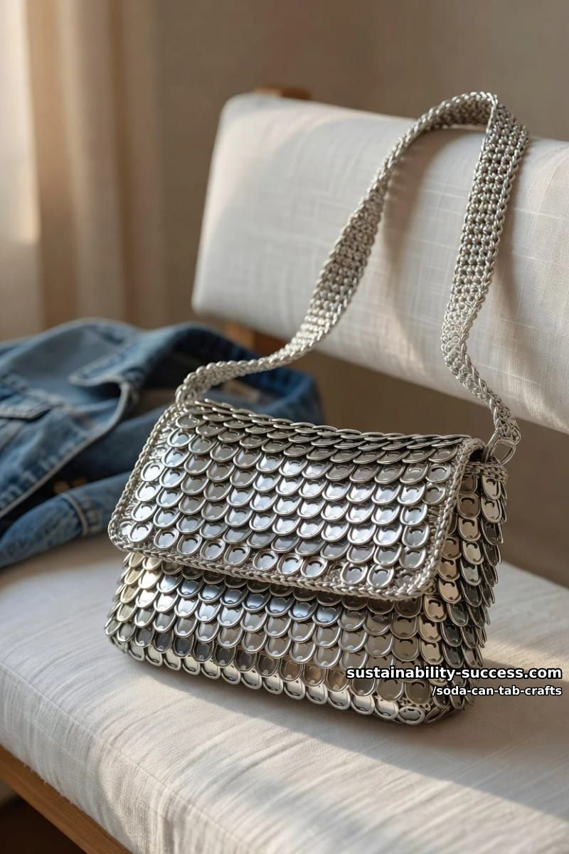 12 Soda Can Tab Crafts, From a Bead-and-Wire Tab Man to Woven Chainmail 7 crocheted fish-scale pop-tab purse 1