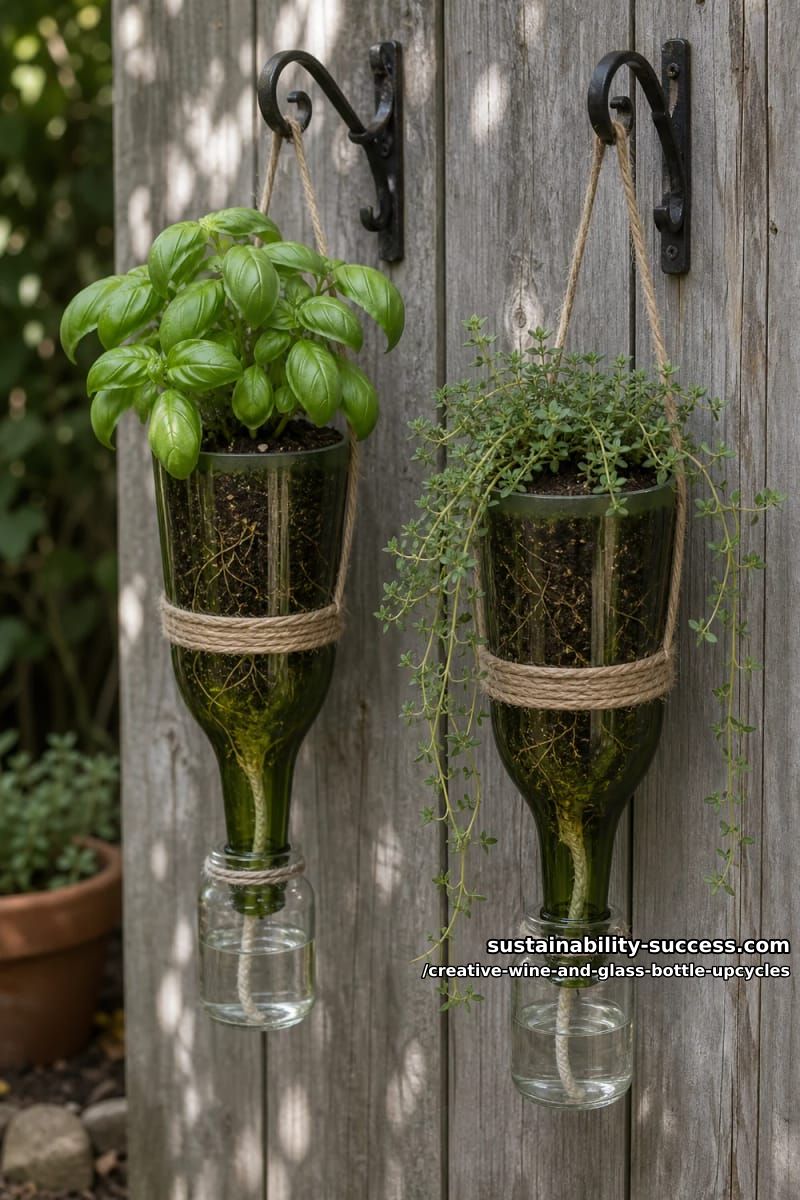 cut a hanging bottle planter that waters itself 1
