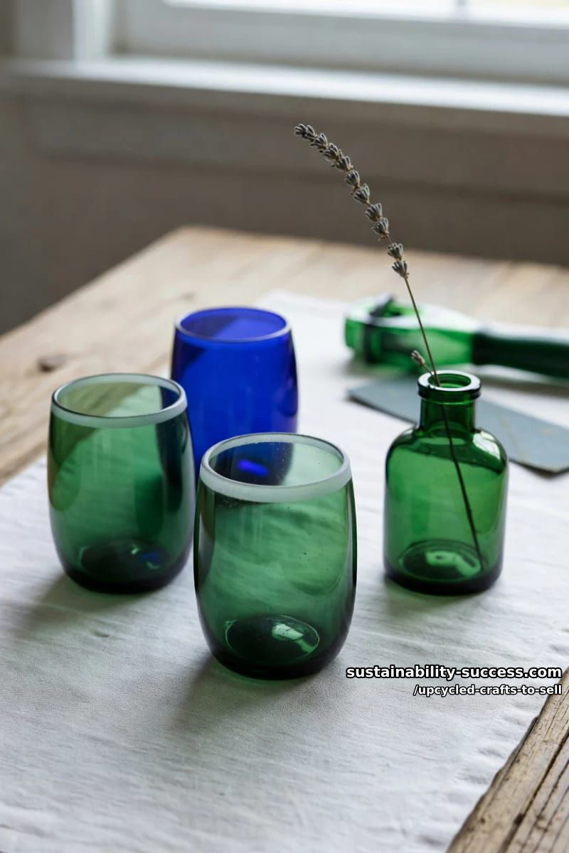 12 Upcycled Crafts to Sell That Hold Their Margin at Markets and on Etsy 10 cut wine-bottle tumblers and bud vases 8