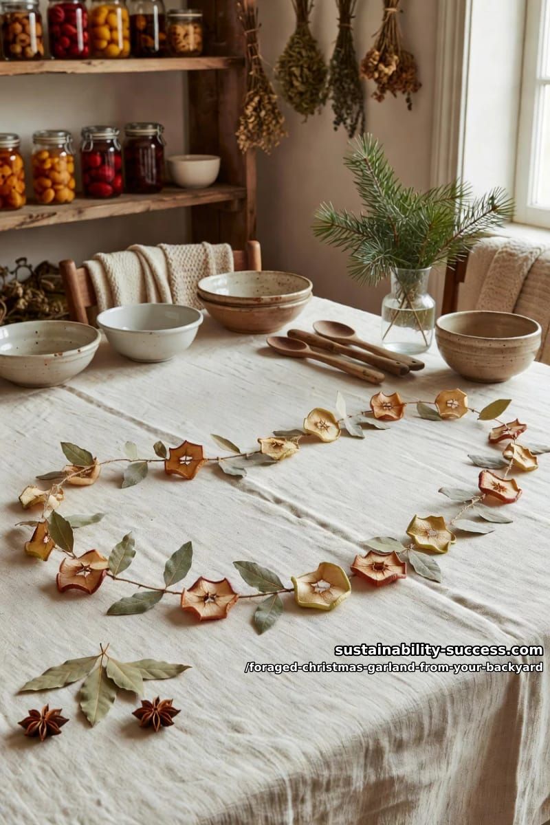 dried apple and bay leaf garland 1