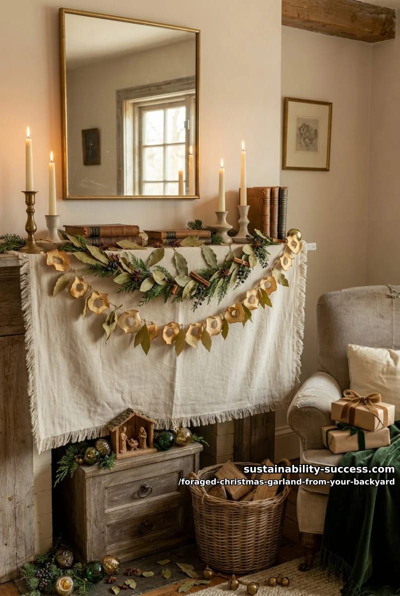 dried apple and bay leaf garland 1