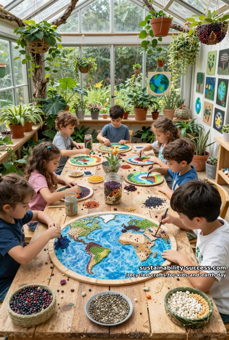 dried bean mosaic of the earth 1