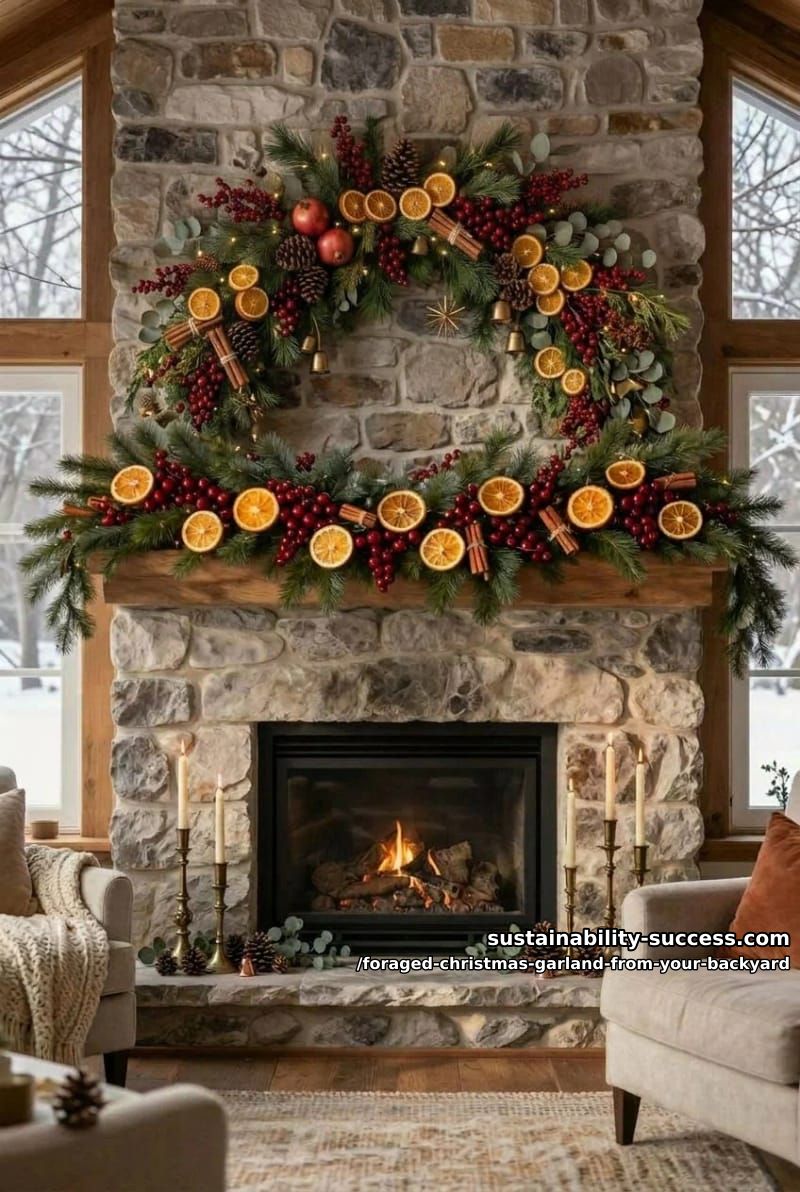 dried orange and cranberry garland 1