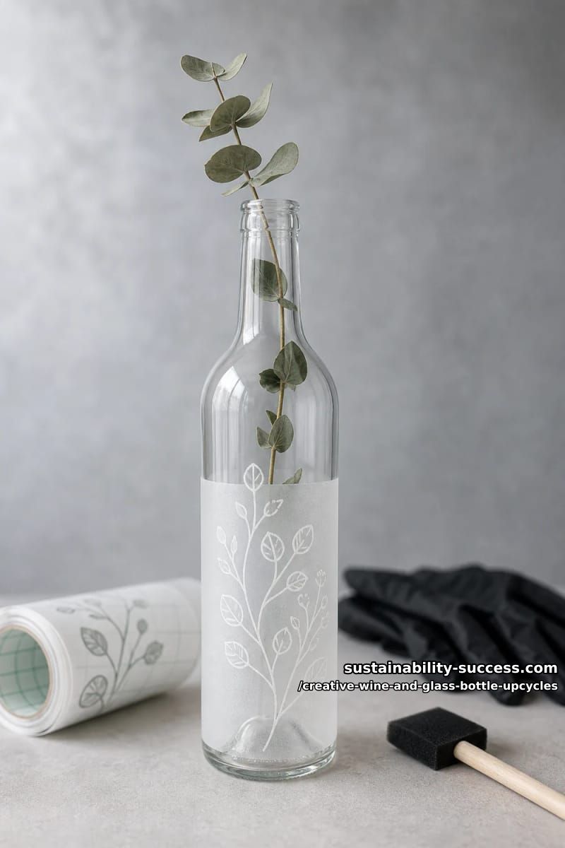 etch a frosted monogram into a bud vase 1
