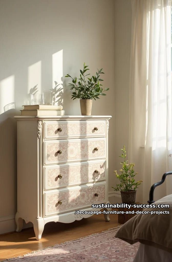 12 Decoupage Projects That Transform Tired Furniture and Decor 3 faded floral rice paper dresser 1