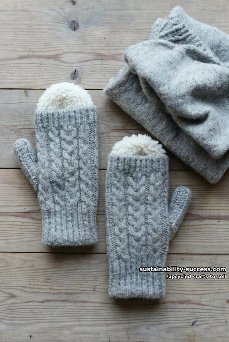 12 Upcycled Crafts to Sell That Hold Their Margin at Markets and on Etsy 6 felted mittens from thrifted wool sweaters 1