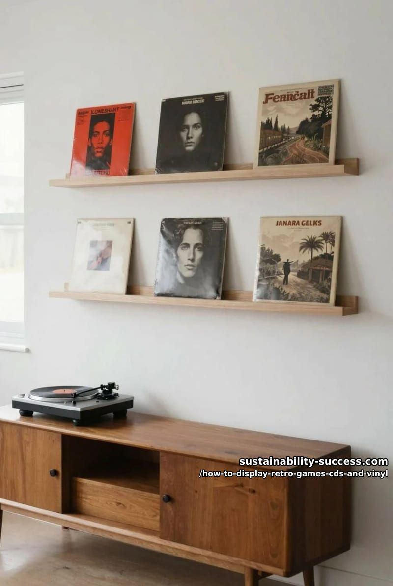 How to Display Retro Games, CDs, and Vinyl Without Wrecking the Collection 3 float album covers on picture ledges, not behind frames 1