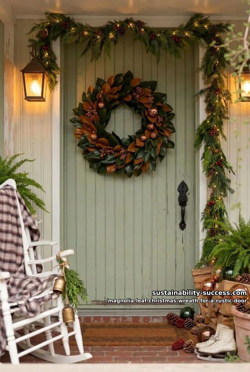 fresh-cut southern magnolia wreath 1