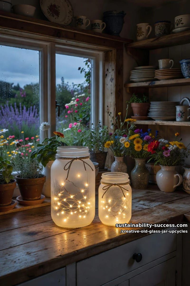frosted fairy-light jar lantern 1