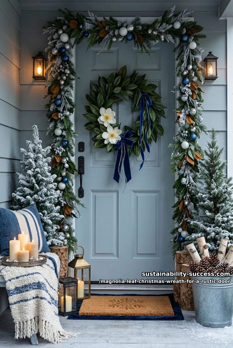 frosted magnolia with white blooms 1