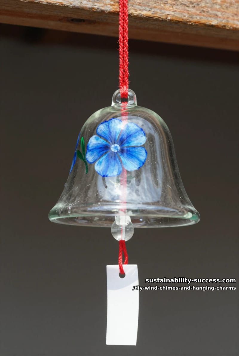 DIY Wind Chimes and Hanging Charms: 12 Kinetic Pieces From Keys, Cans, and Beach Glass 15 furin-inspired glass bell with a paper tanzaku sail 1