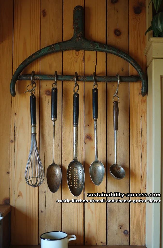 garden rake head as a hanging utensil rack 1