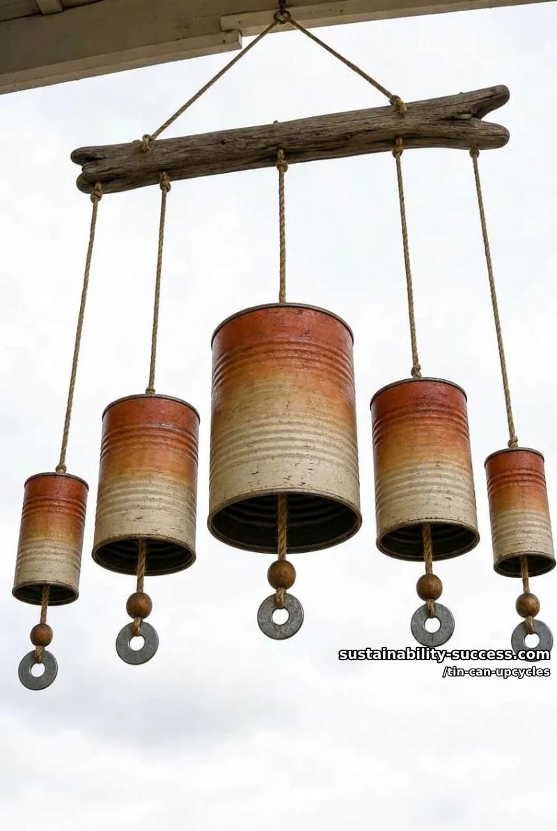 12 Tin Can Upcycles: Lanterns, Luminaries, and Wind Chimes 7 graduated tin can wind chime 1