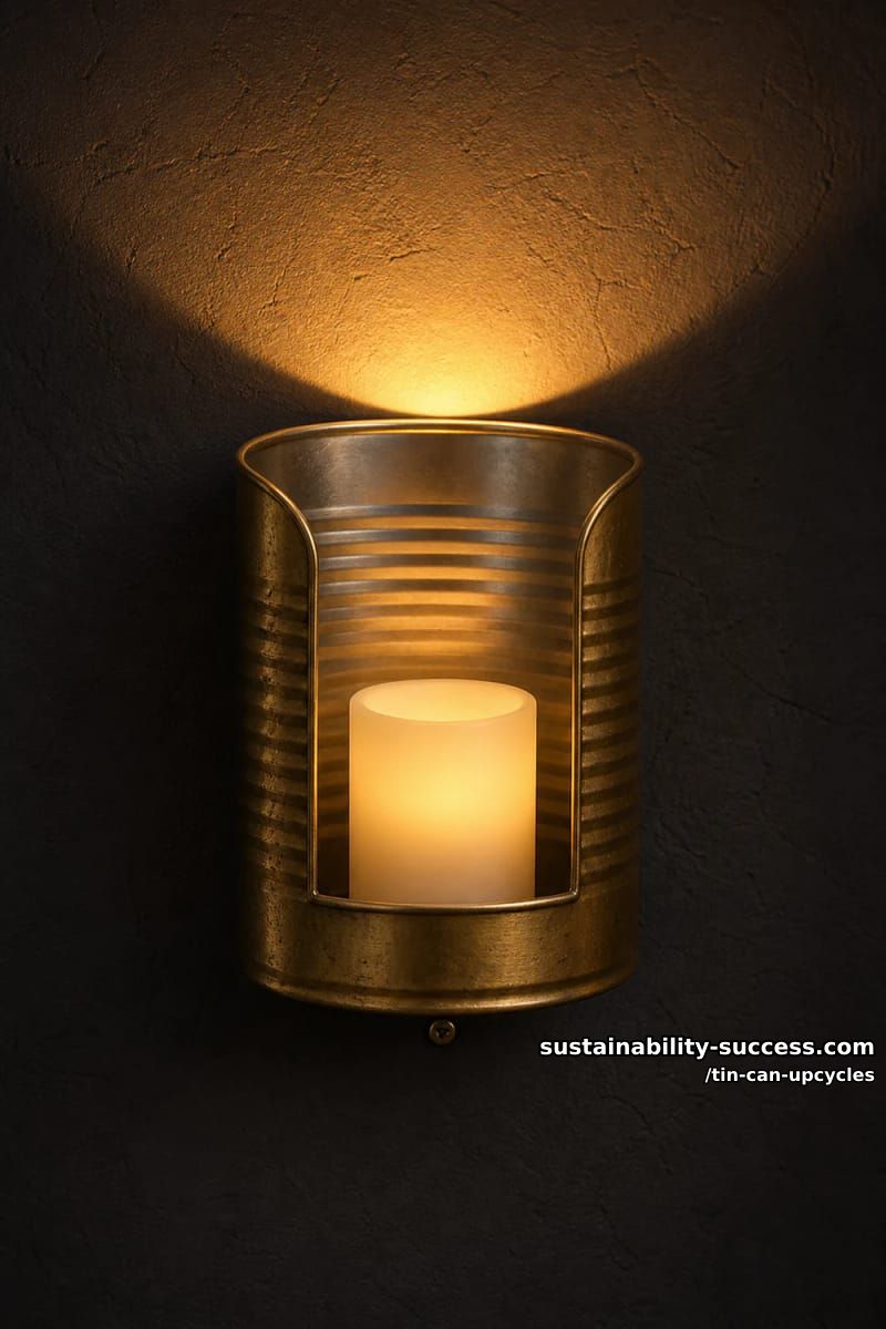 12 Tin Can Upcycles: Lanterns, Luminaries, and Wind Chimes 18 half-can tin wall sconce 1