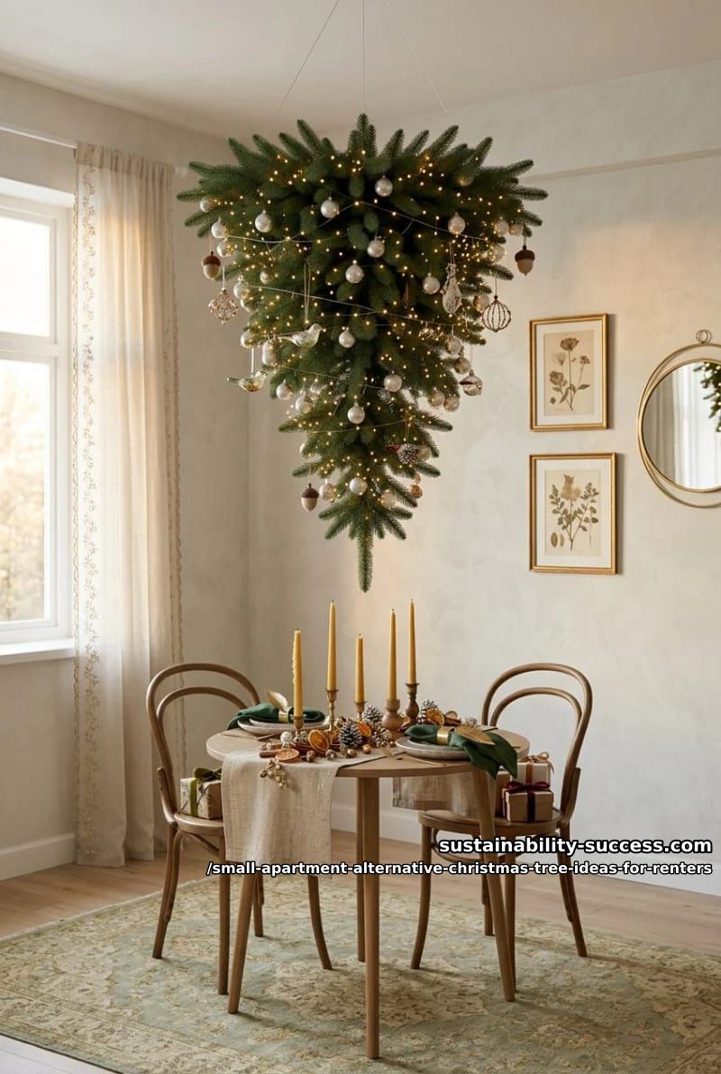 hang the christmas tree from the ceiling and keep your floor 1