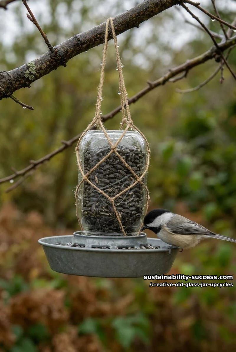 hanging jar bird feeder 1